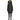 Female stands facing camera wearing a black parka on a white background