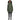 Female stands facing camera wearing a evergreen parka on a white background
