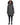 Female stands facing camera wearing a graphite parka on a white background