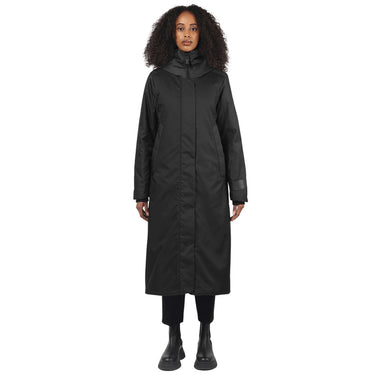 full length women's black winter coat