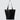 Medium sized Black tote bag, utilitarian style. On a white background.