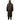 Back view of male model wearing a full-length winter coat in black