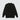Front view of black heavyweight knit crewneck in 100% cotton