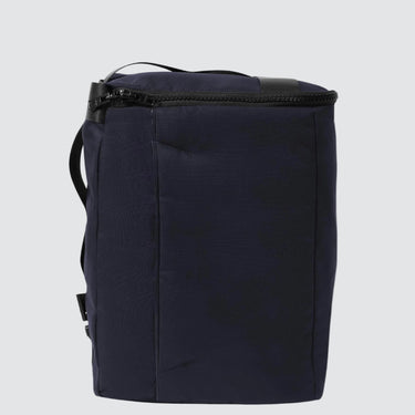 Front view of a Bedi' "second life" program navy utilitarian style backpack against a white background