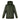 Front view of a forrest Bedi' "second life" program. green coat against a white background
