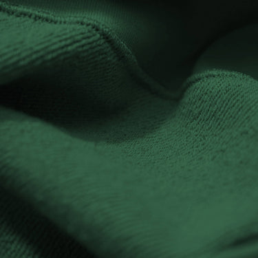 knit detail of a heavyweight knit in green cotton