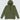 an olive green hoodie with black sturdy drawstring with metal aglets