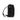 the side of an Interesting rectangular shaped backpack in navy black upcycled material on a white background.