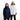 a woman wearing a navy raincoat and a man wearing a white raincoat