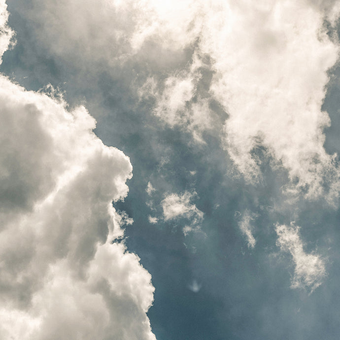 white clouds in a blue sky