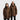 A male and a female model wearing brown raincoats on a white background