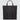 A large minimalist tote bag in black nylon material, with a black strap that runs the height of the bag