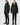 male and female model, both wearing black winter coats in a bomber jacket style