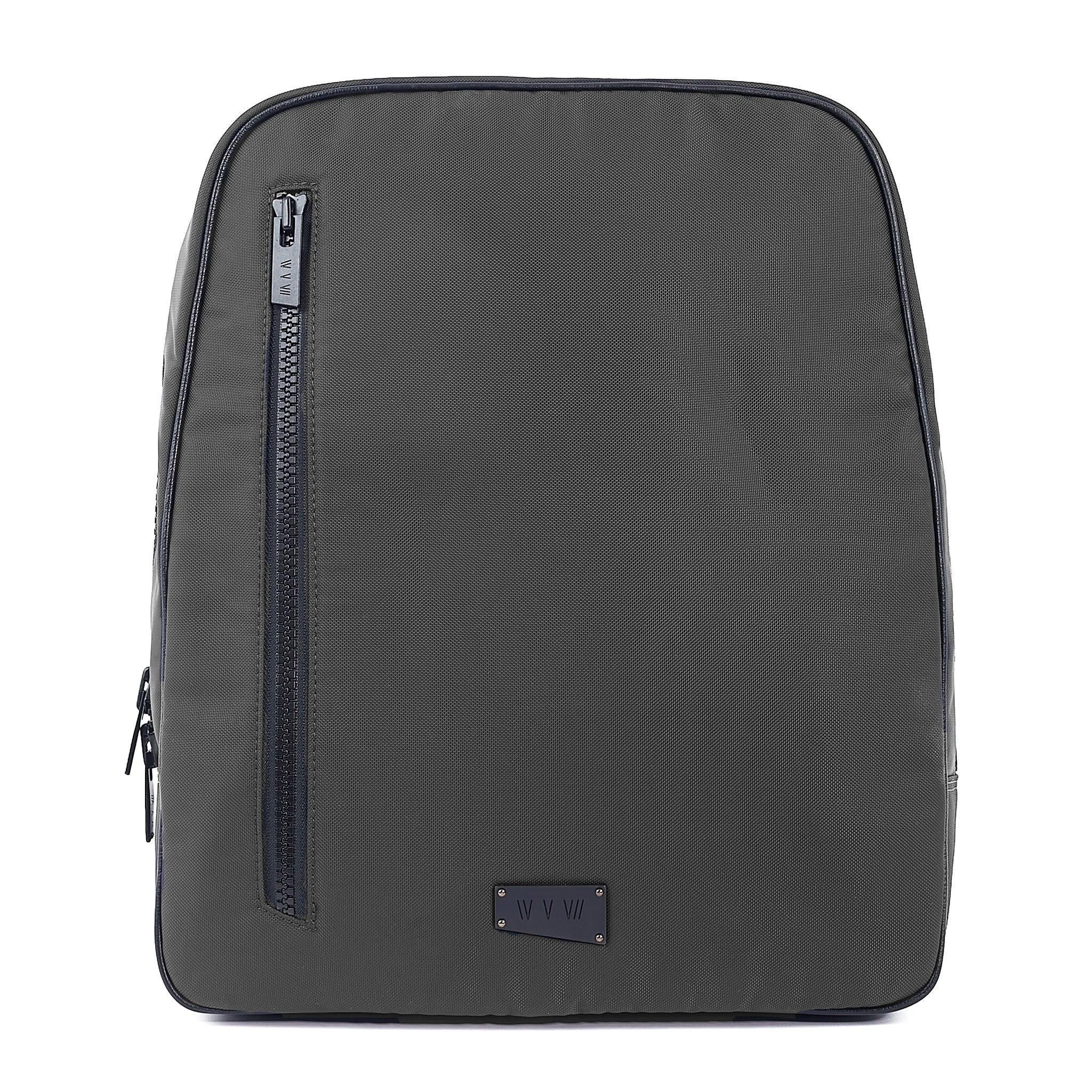 graphite CHE backpack in econyl front view in front of a white background
