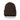 Brown knit beanie-style hat on white background