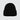Black knit beanie on a white background