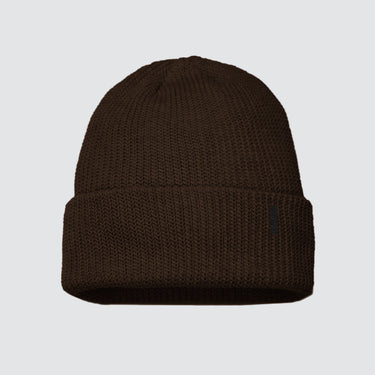 Brown beanie on a white background