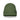 Green knit beanie with a small black bedi logo, on a white background