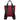 Back of the red twill bag, showing the convertible seatbelt straps extended to become a backpack