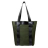 Medium sized green tote bag, utilitarian style. On a white background.