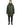 Male model stands facing camera wearing a evergreen parka on a white background