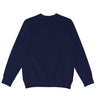 Front view of navy heavyweight knit crewneck in 100% cotton