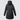 Black hooded coat on a white background