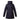 Front view of a forrest Bedi' "second life" program navy coat against a white background