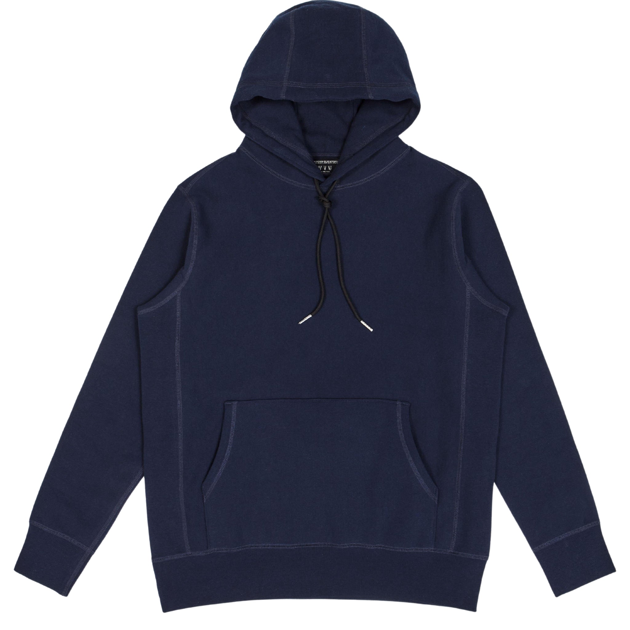 Front view of a Bedi' "second life" program navy hoodie against a white background