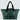 front view of a duffle bag in green twill material, against a white background.
