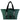 front view of a duffle bag in green twill material, against a white background.