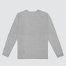 front view of grey long sleeve tee, front center on a white background.