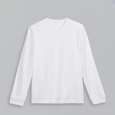 a white tshirt flat on a light grey background