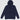 Heavyweight hoodie in navy blue cotton on a white background.