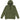 an olive green hoodie with black sturdy drawstring with metal aglets