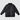 Black quilted jacket on a light gray background