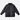 A black diamond-quilted zip-up jacket with a stand collar, ribbed cuffs, and two front patch pockets, shown flat on a light gray background.