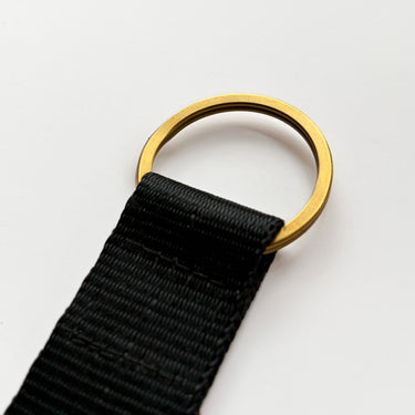 Close up of the gold brass metal ring