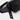 the gold and black keychain looped onto the zipper of a black nylon fanny pack
