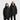 Two people wearing black raincoats on a white background