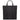 A large minimalist tote bag in black nylon material, with a black strap that runs the height of the bag