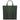 A large minimalist tote bag in green nylon material, with a black strap that runs the height of the bag