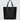 a black nylon tote bag on a white background